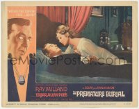 4w0732 PREMATURE BURIAL LC #5 1962 c/u of Hazel Court over Ray Milland laying on bed, Roger Corman!