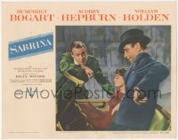 4w0018 SABRINA LC #5 1954 Audrey Hepburn between William Holden & Humphrey Bogart in convertible!