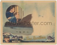 4w0754 SEA SPOILERS LC 1936 John Wayne & Fuzzy Knight worried in jail cell, ships at sea!