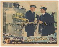 4w0753 SEA SPOILERS LC 1936 Coast Guard officers John Wayne & William Bakewell on ship's deck!