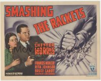 4w0288 SMASHING THE RACKETS TC 1938 Chester Morris, cool art of giant cop arm crushing crooks!