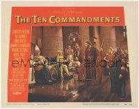4w0805 TEN COMMANDMENTS LC #3 1956 Carradine watches Charlton Heston as Moses confront Yul Brynner!