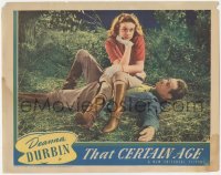 4w0809 THAT CERTAIN AGE LC 1938 great image of Deanna Durbin sitting on top of Melvyn Douglas!
