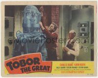 4w0828 TOBOR THE GREAT LC #8 1954 Charles Drake creating the funky robot with human emotions in lab!