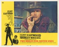 4w0841 TWO MULES FOR SISTER SARA int'l LC #6 1970 close up of gunslinger Clint Eastwood with cigar!
