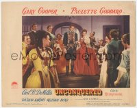 4w0845 UNCONQUERED LC #5 1947 great image of Gary Cooper & Paulette Goddard in fancy dress!