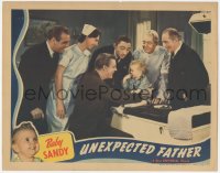 4w0846 UNEXPECTED FATHER LC 1939 Dennis O'Keefe, Mischa Auer & co-stars watch adorable Baby Sandy!