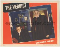 4w0854 VERDICT LC #4 1946 Sydney Greenstreet looking down at Peter Lorre, directed by Don Siegel!