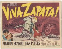 4w0333 VIVA ZAPATA TC 1952 art of Marlon Brando, Jean Peters & Anthony Quinn, John Steinbeck!
