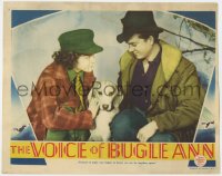 4w0858 VOICE OF BUGLE ANN LC 1936 Maureen O'Sullivan, Eric Linden & dog are happy to be together!