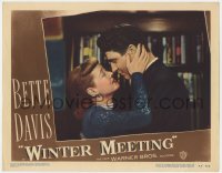 4w0883 WINTER MEETING LC #8 1948 romantic close up of Bette Davis & Jim Davis about to kiss!
