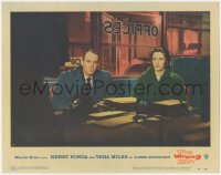 4w0888 WRONG MAN LC #8 1957 Henry Fonda & Vera Miles in office, Alfred Hitchcock directed!
