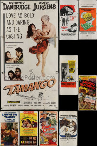 4x0116 LOT OF 9 FOLDED THREE-SHEETS 1940s-1960s great images from a variety of movies!