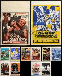 4x1021 LOT OF 16 FORMERLY FOLDED BELGIAN POSTERS 1960s-1970s a variety of cool movie images!