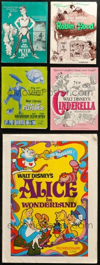4x0070 LOT OF 7 UNCUT & 2 CUT WALT DISNEY PRESSBOOKS 1960s-1970s animated & live action movies!