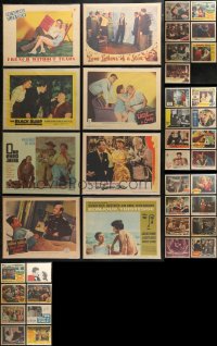 4x0308 LOT OF 39 INDIVIDUALLY BAGGED LOBBY CARDS 1940s-1950s great scenes from several movies!
