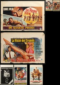 4x1027 LOT OF 7 FORMERLY FOLDED BELGIAN POSTERS 1950s-1970s great images from a variety of movies!