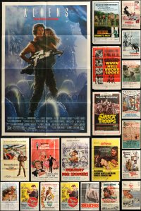 4x0160 LOT OF 88 FOLDED ONE-SHEETS 1950s-1980s great images from a variety of different movies!