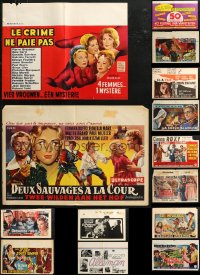 4x1020 LOT OF 16 FORMERLY FOLDED HORIZONTAL BELGIAN POSTERS 1950s-1960s a variety of movie images!