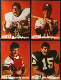 4x1137 LOT OF 4 UNFOLDED WHEATIES 18X24 ADVERTISING POSTERS 1984 football & baseball stars!