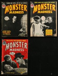 4x0685 LOT OF 3 MONSTER MADNESS MAGAZINES 1972-1973 Stan Lee, filled with great images & articles!