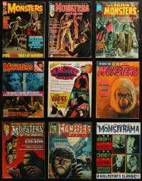 4x0625 LOT OF 9 MONSTER MAGAZINES 1970s-1990s filled with great images & articles!