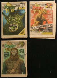 4x0684 LOT OF 3 MONSTER TIMES MAGAZINES 1974-1975 filled with great images & articles!