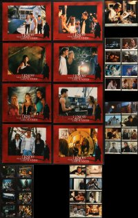 4x0303 LOT OF 49 HORROR AND SUSPENSE LOBBY CARDS 1980s-2000s complete sets from several movies!