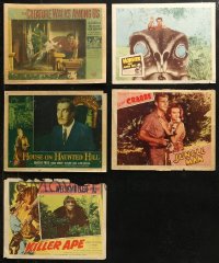 4x0334 LOT OF 5 HORROR/SCI-FI LOBBY CARDS 1940s-1950s scenes from a variety of different movies!