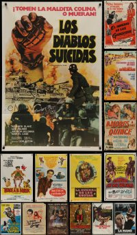 4x0128 LOT OF 15 FOLDED ARGENTINEAN POSTERS 1940s-1990s great images from a variety of movies!