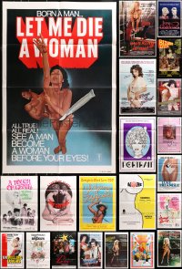 4x0201 LOT OF 47 FOLDED SEXPLOITATION ONE-SHEETS 1970s-1980s sexy images with partial nudity!