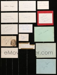 4x0939 LOT OF 15 AUTOGRAPHED ALBUM PAGES AND INDEX CARDS 1970s-1980s variety of celebrity signatures!