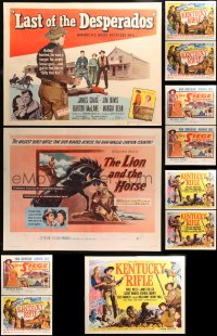 4x1083 LOT OF 15 FORMERLY FOLDED COWBOY WESTERN HALF-SHEETS 1950s a variety of great images!