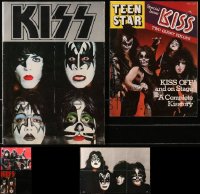 4x0064 LOT OF 5 KISS MEMORABILIA ITEMS 1970s cool posters, tour program & magazines!