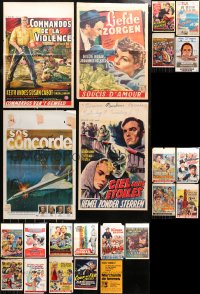 4x1005 LOT OF 23 FORMERLY FOLDED BELGIAN POSTERS 1950s-1980s great images from a variety of movies!