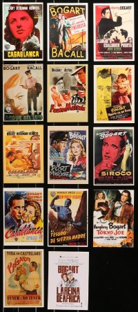 4x0936 LOT OF 14 HUMPHREY BOGART POSTCARDS 1990s each with cool full-color movie poster art!