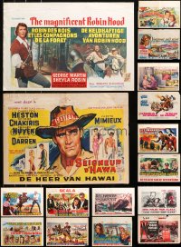 4x1010 LOT OF 21 FORMERLY FOLDED HORIZONTAL BELGIAN POSTERS 1950s-1970s a variety of movie images!