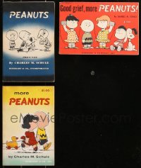 4x0002 LOT OF 3 PEANUTS SOFTCOVER BOOKS 1957 Charlie Brown, Snoopy & the gang!