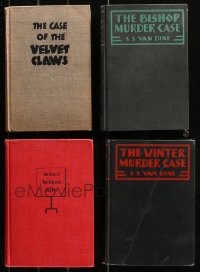 4x0526 LOT OF 4 CRIME DETECTIVE HARDCOVER BOOKS 1920s-1940s Case of the Velvet Claws & more!