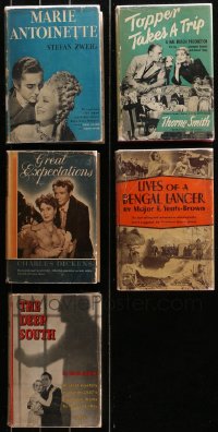 4x0510 LOT OF 5 HARDCOVER BOOKS WITH MOVIE TIE-IN DUST JACKETS 1930s-1940s Marie Antoinette & more!