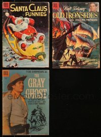 4x0353 LOT OF 3 DELL COMIC BOOKS 1957-1959 Santa Claus Funnies, Old Ironsides, Gray Ghost!