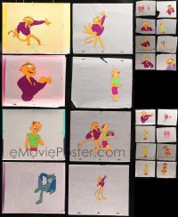 4x0444 LOT OF 35 ANIMATION CELS 1980s a variety of different cartoon cat characters!