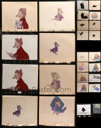4x0443 LOT OF 25 SECRET OF NIMH ANIMATION CELS 1982 cool cartoon mouse & crow characters!