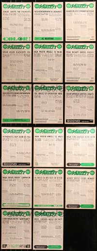 4x0565 LOT OF 17 DAILY VARIETY 1966-71 EXHIBITOR MAGAZINES 1966-1971 info for movie businesses!