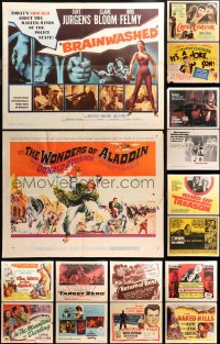 4x1075 LOT OF 22 FORMERLY FOLDED HALF-SHEETS 1940s-1970s great images from a variety of movies!