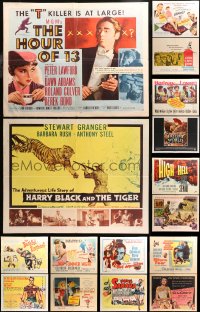 4x1073 LOT OF 24 FORMERLY FOLDED HALF-SHEETS 1950s-1960s great images from a variety of movies!