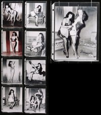 4x0989 LOT OF 9 BETTIE PAGE 8X10 REPRO PHOTOS IN SLEEVES 1980s super sexy portraits!
