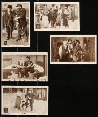 4x0955 LOT OF 5 CHARLIE CHAPLIN ENGLISH 4X6 RED LETTER PHOTOCARDS 1910s great Essanay movie scenes!