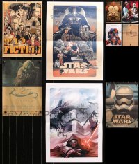 4x0450 LOT OF 9 MOSTLY FOLDED ART PRINTS 2010s cool different movie art not used anywhere else!