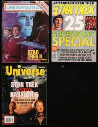 4x0680 LOT OF 3 STAR TREK MAGAZINES 1980s-1990s filled with great images & articles!
